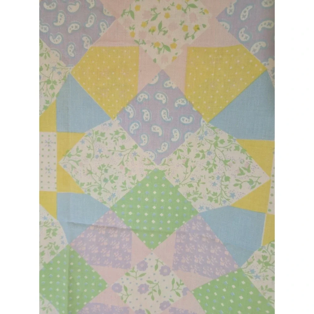 Vtg 80s Atelier Martex Gloria Vanderbilt Patchwork Floral Pillowcase Ruffled STD